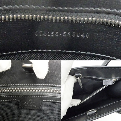 Gucci Tote Bag Interlocking G 2WAY Hand Black Shoulder - Leather 674155
