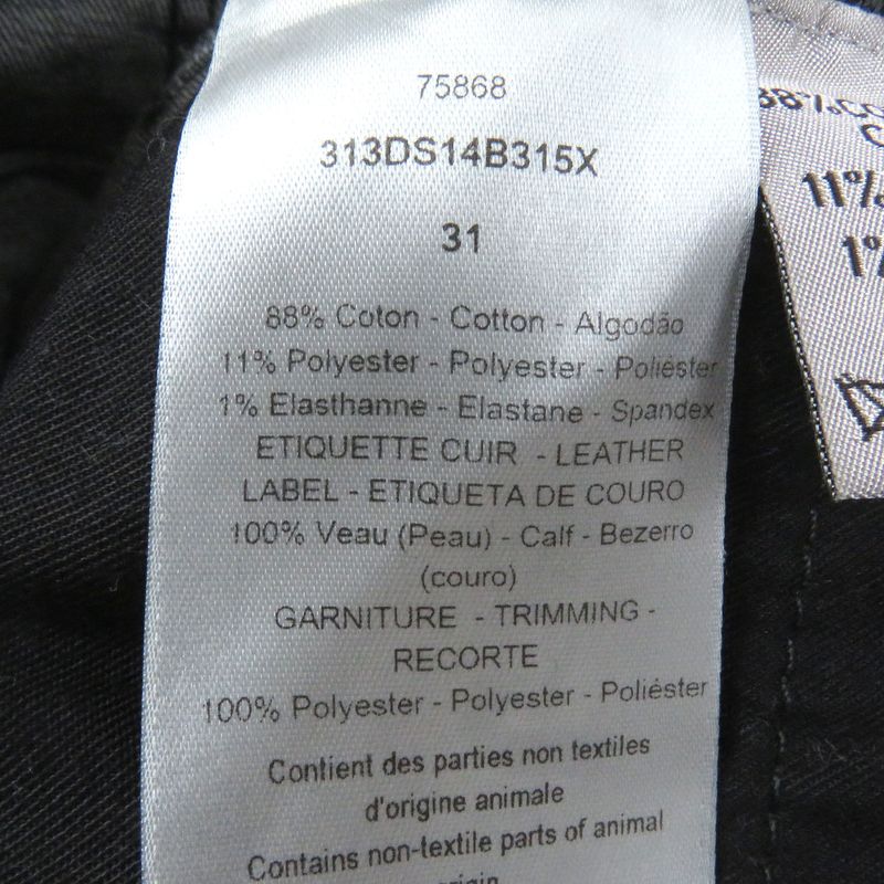 DIOR 313ds14b315x Logo Patch Leather Patch Button Fly Denim Pants Jeans Black