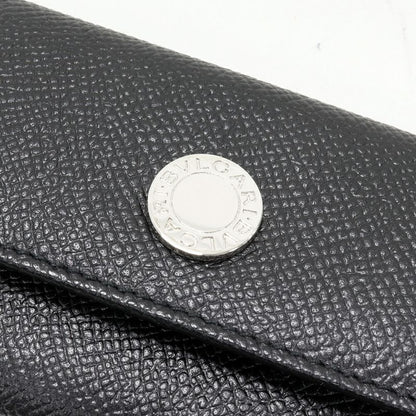 Bulgari 6-ribbon Key Case Bulgari Classico Grain Calf Leather Black 20234