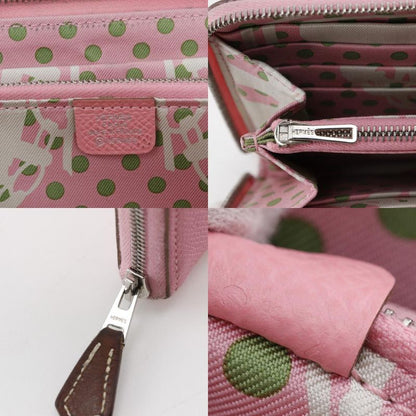Hermes Azap Long Silk Inn Vaux Epson Rose Confetti Pink Y Ladies Long Wallet