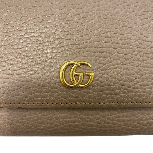 Gucci Bifold Long Wallet Pink Beige Marmont 456116 Wallet