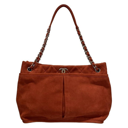 Chanel Tote Bag Matelasse Red Chain Shoulder / Silver Hardware / Coco Mark