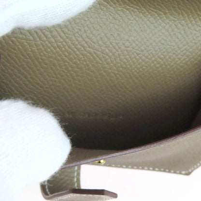 Hermes Bearn Mini Etoupe Vaux Epson Gold Hardware H Logo Hardware Mini Wallet