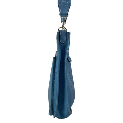 Hermes Shoulder Bag Evelyndu PM Blue Jean Silver Hardware