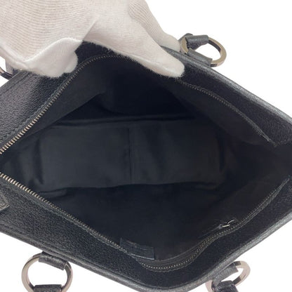 Gucci Black Silver Hardware GG Canvas/leather Tote Bag Shoulder Bag Women 504538