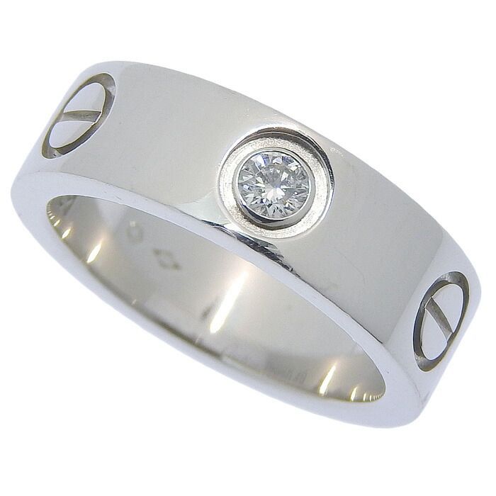 Cartier Love 1P Diamond Ring Pt950 Platinum Diamond #49 Equivalent To Size 9