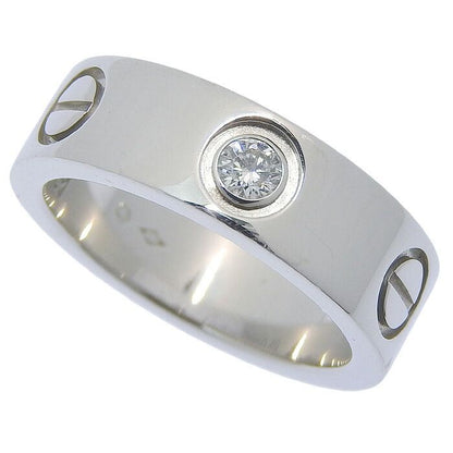 Cartier Love 1P Diamond Ring Pt950 Platinum Diamond #49 Equivalent To Size 9