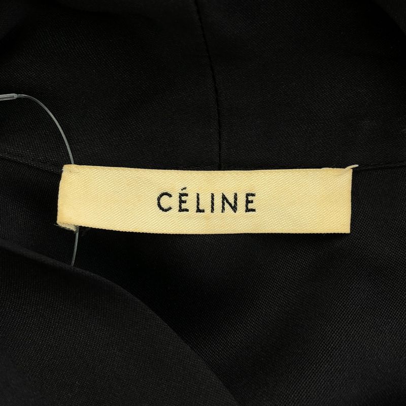Celine by Phoebe Philo Silk Bow Tie Shirt Dress 2 6f41 2726 Black 38
