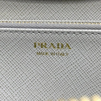 Prada Round Zipper Long Wallet Gray 1ml506 Excellent Condition Wallet