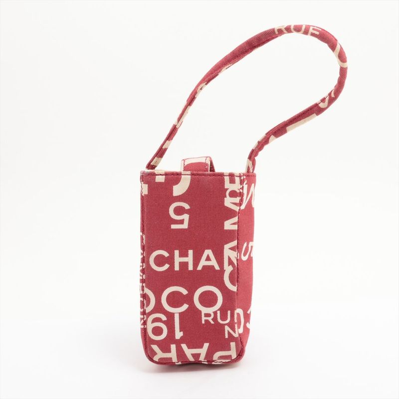 Chanel Canvas X Leather Vichy Line Bag Attached Pouch Red X Ivory Made In Italy