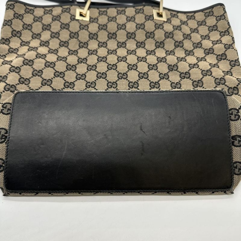Gucci 002 1098 GG Canvas Tote Bag Brown GG Canvas Ladies Men Fashion Vintage