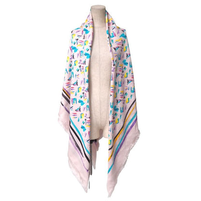 Louis Vuitton Splash Shawl Large Shawl Scarf All-over Pattern Silk Blend Made