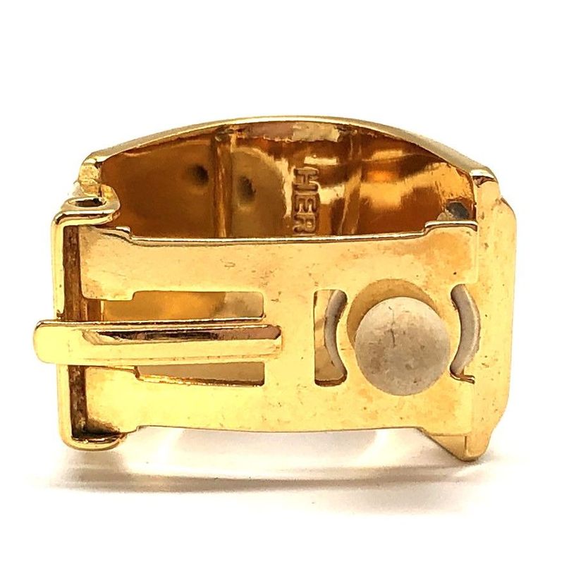 Hermes Earring Emile Cloisonne Clip-on Only One Ear Clip-on Gold Ladies Used