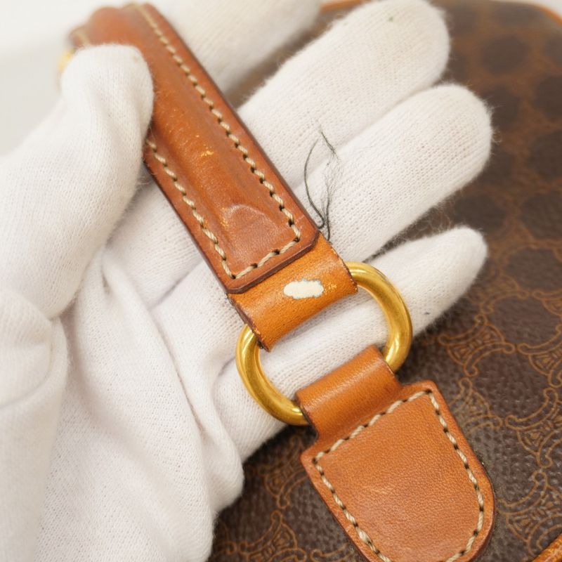 Celine Vanity Bag Macadam PVC Brown Gold Hardware Women