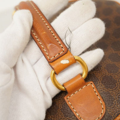 Celine Vanity Bag Macadam PVC Brown Gold Hardware Women