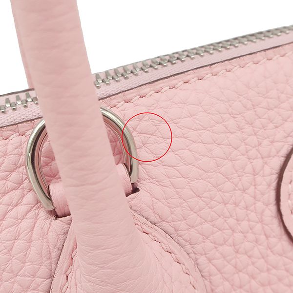 Hermes 2-Way Bag Bolide 31 Verso Taurillon Clemence Rose Cherry and Nata Silver