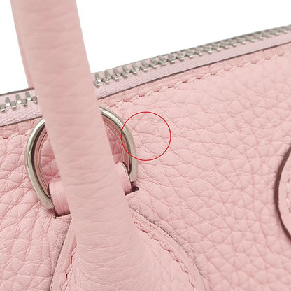 Hermes 2-Way Bag Bolide 31 Verso Taurillon Clemence Rose Cherry and Nata Silver