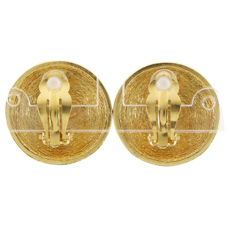 Chanel Coco Mark Matelasse Vintage Gold Plated Ladies 31g Earrings