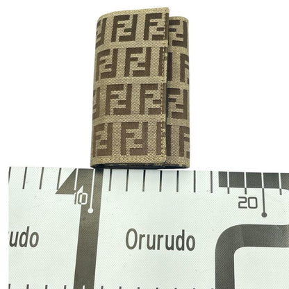 Fendi FF Pattern Key Case Leather Engraved Blawan