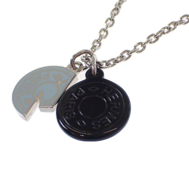 [SA Rank] Hermes Carrousel Necklace H077325 Metal Buffalo Horn Black Blue