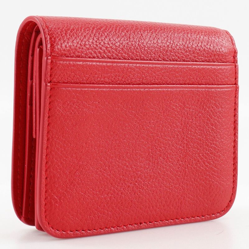 Balenciaga BB Logo 601474 Leather Red Ladies Fold Wallet