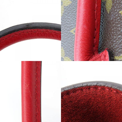 Louis Vuitton Tote Bag Kimono MM M40459 Monogram Leather Threes Red Brown Gold