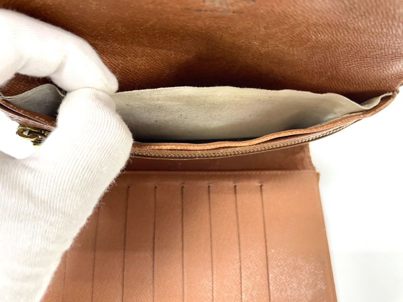 Louis Vuitton Monogram Pochette Passpole Long Wallet Passport Case M60135 Brown