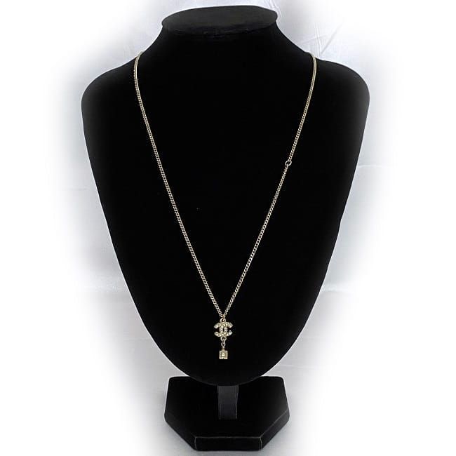 Chanel CC Long Necklace Gold Coco Mark GP A12