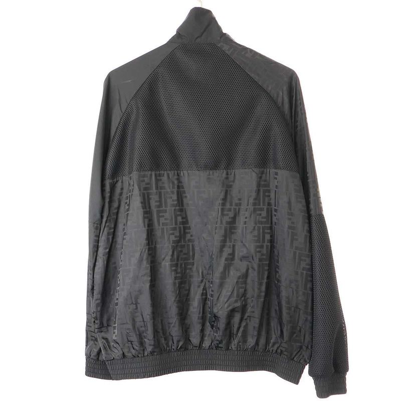 Fendi Ff Logo Stripe Nylon Blouson Faf577 Abtb Black XS