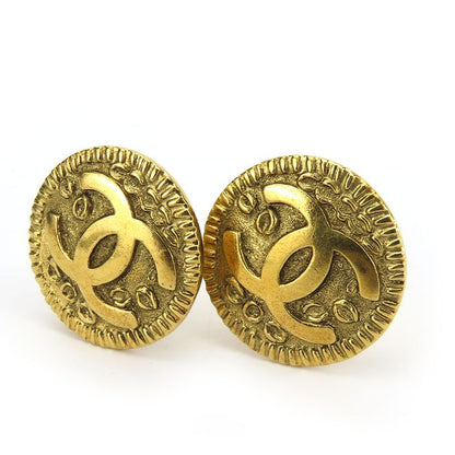 Chanel Earring Metal Gold Accessories Plated Coco Mark Ladies Women Chanel