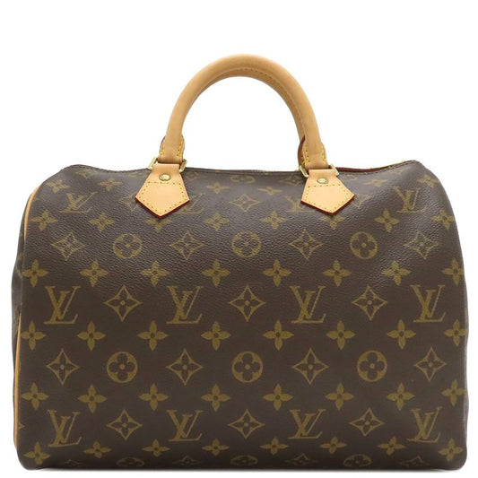 Louis Vuitton Handbag Speedy 30 Monogram Canvas Monogram Gold Hardware Brown