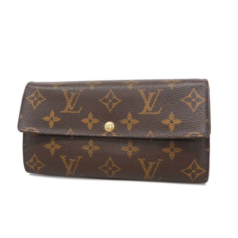 Louis Vuitton Long Wallet Monogram Portefeuille Sarah M61734 Brown Men's