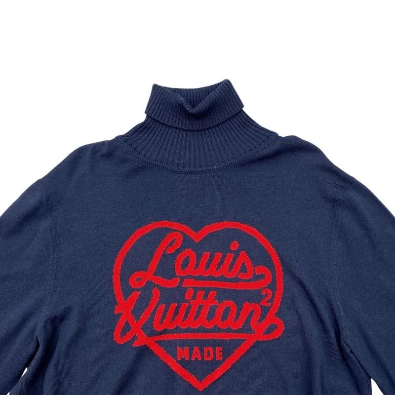 Louis Vuitton X Nigo Sweater Intarsia Heart Logo Turtleneck Knit Rm221m Zll