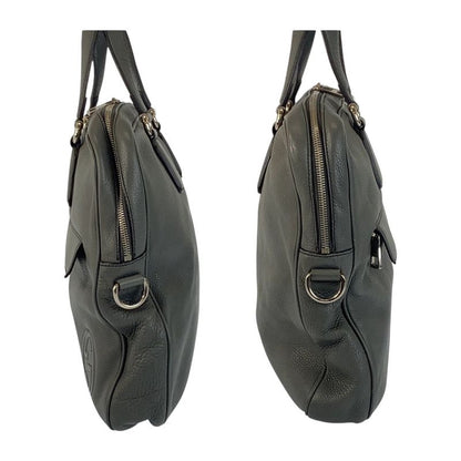 Gucci Soho Grey Silver Hardware Leather 322057 Business Bag Shoulder Bag