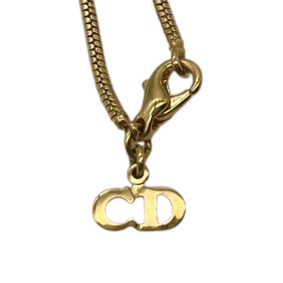 Christian DIOR Necklace Snake Chain Gold Plated Gold