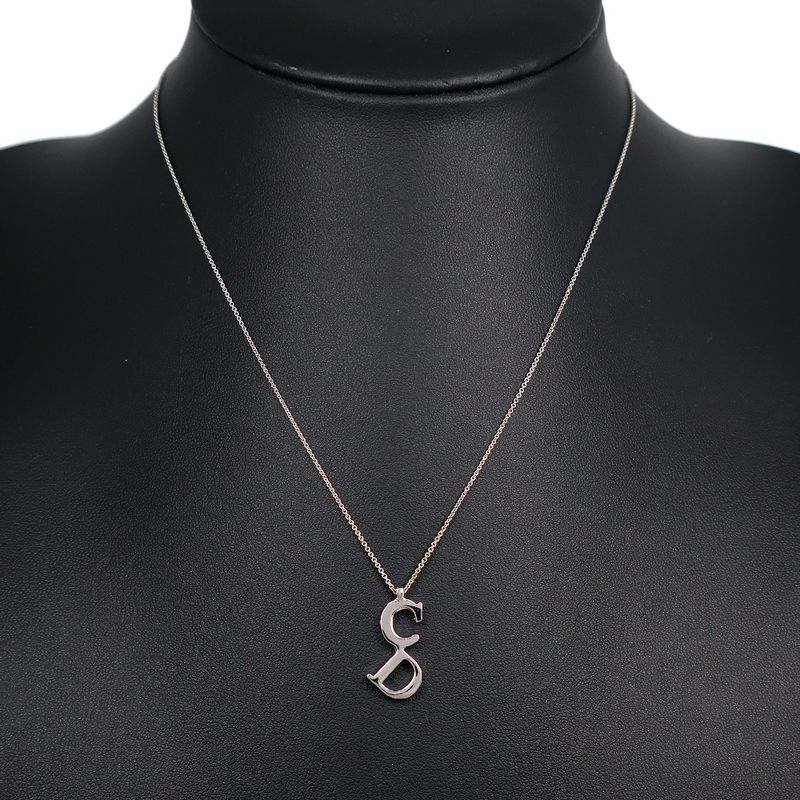 [dior] Christian Dior CD Metal Silver Ladies 3.6g Necklace