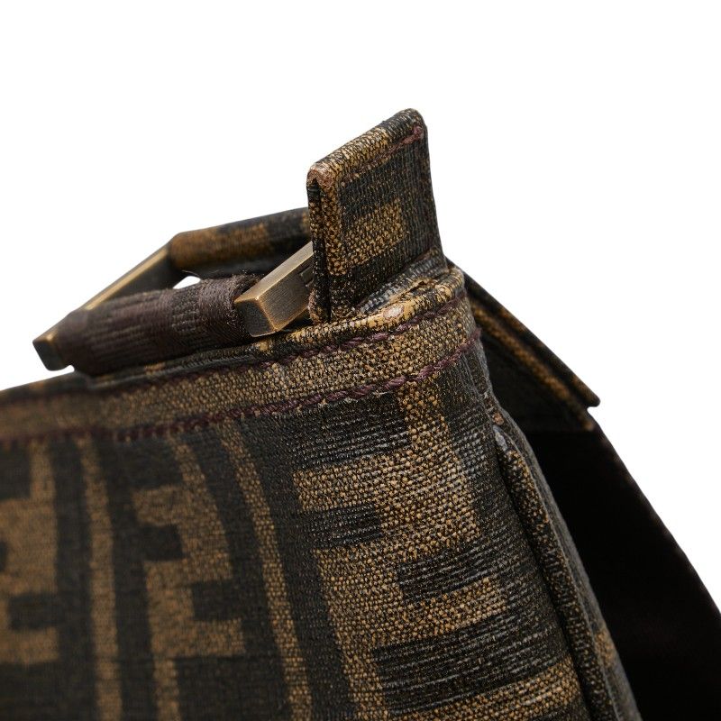 Fendi Zucca Crossbody Shoulder Bag 7va247 Khaki Brown PVC Leather Women Fendi