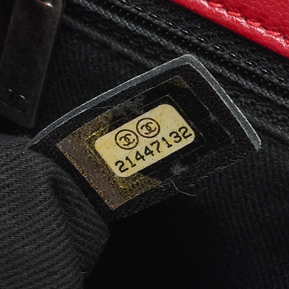 Chanel Matelasse Full Flap Chain Shoulder Caviar Skin Red With Silver Hardware