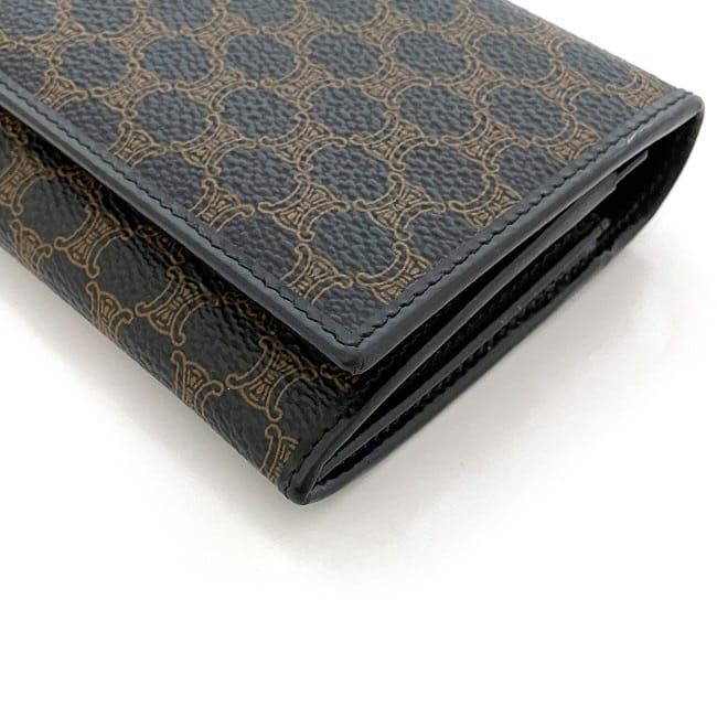 Celine Bifold Long Wallet Black Brown Macadam