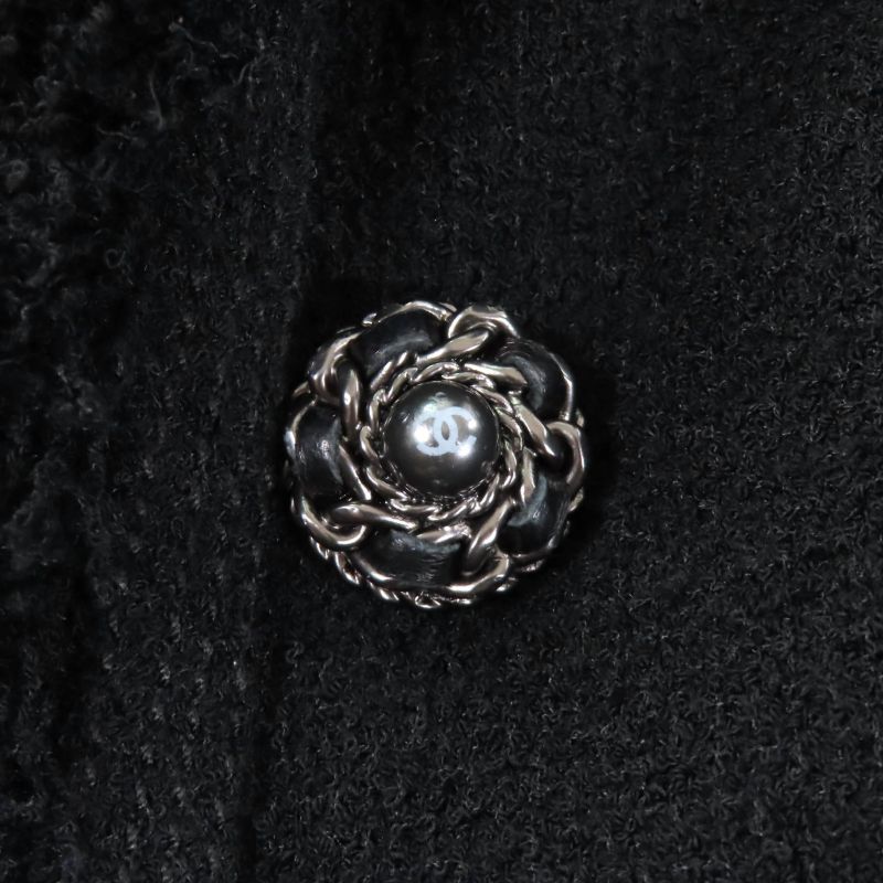 CHANEL 10P P37602/p37736 Tweed Jacket + Skirt Setup With Coco Mark Buttons