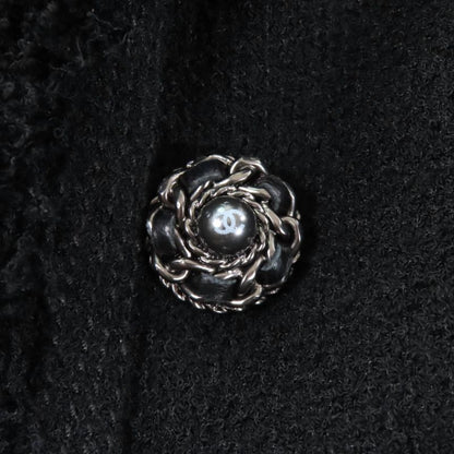 CHANEL 10P P37602/p37736 Tweed Jacket + Skirt Setup With Coco Mark Buttons