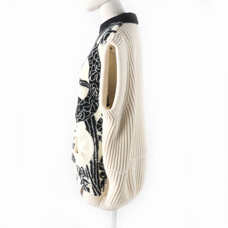 Louis Vuitton 21AW Cashmere Blend Fornasetti Bow Jacquard Sleeveless Knit Vest
