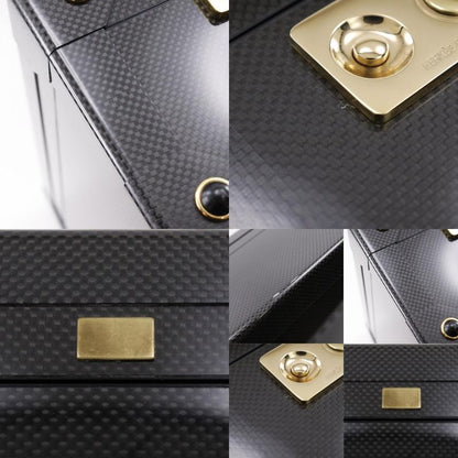 Hermes Espace GM Attache Case Carbon And Leather Black N456/500 Unisex Trunk