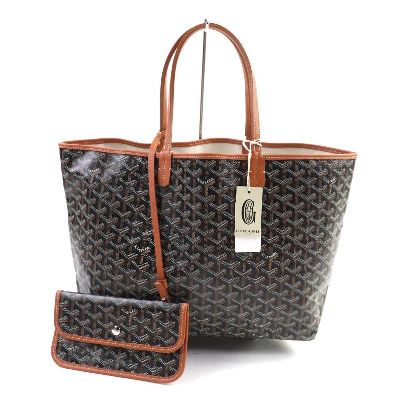 Goyard Saint Louis PM Goyard Din Canvas Leather Use Logo Tote Bag With Pouch