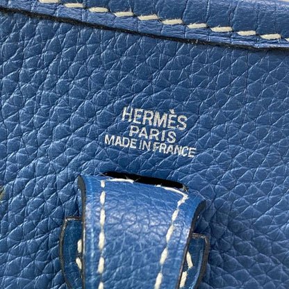 Hermes Shoulder Bag Evelyn TPM Blue Silver Hardware