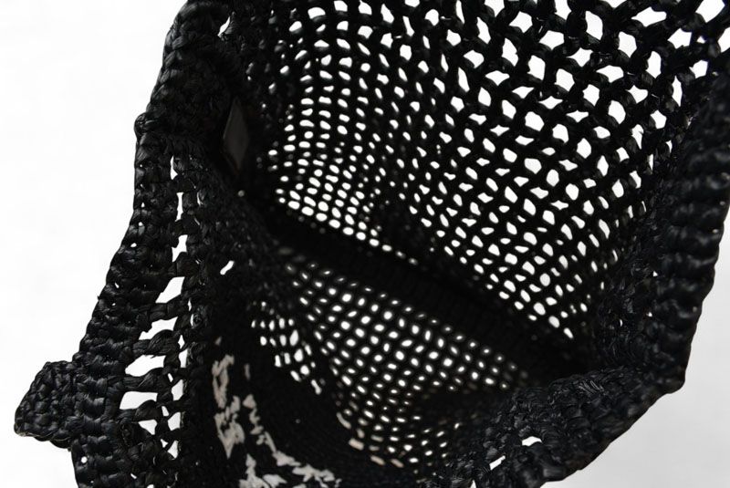 Prada Tote Prada Bag Logo Raffia Cago Black White 1bg393