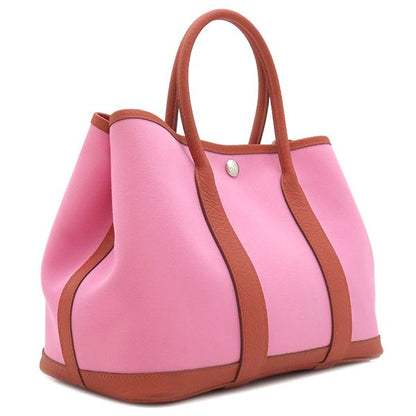 Hermes Tote Garden Party TPM Toile Officier Vache Country Pink and Rouge