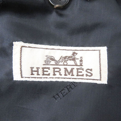 Hermes 100% Cashmere Window Pen Single Ancon Jacket Tailored Jacket Navy 46