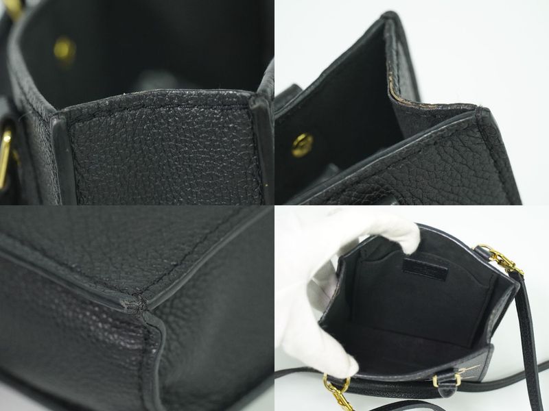 Authentic Louis Vuitton LV Petite Sac Pla Monogram Empreinte Leather 2WAY