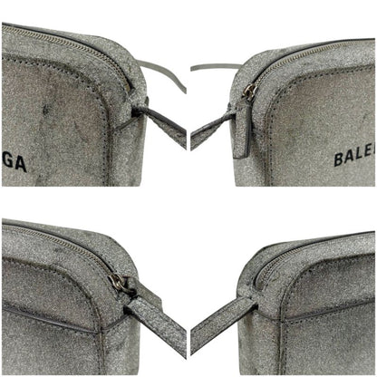 Balenciaga Camera Bag XS Everyday Mini Shoulder Bag Silver Lame Glitter Logo
